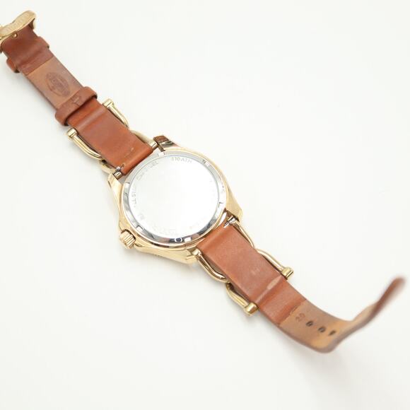 Fossil Cecile Womens Gold Tone Calendar 40mm Watch Brown Leather w New Battery - Picture 13 of 14